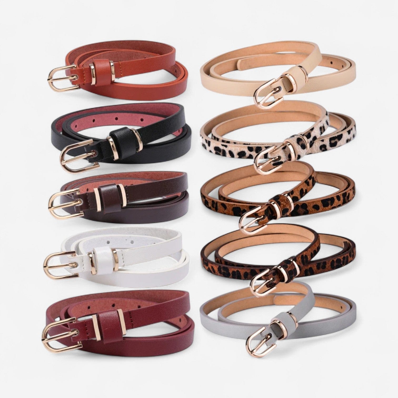 Ceinture fine en cuir femme pour robes et jupes