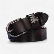 Ceinture pour femme en cuir avec finition chic et motif décoratif