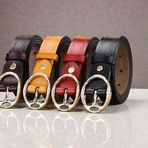 Ceinture pour femme en cuir avec détails dorés