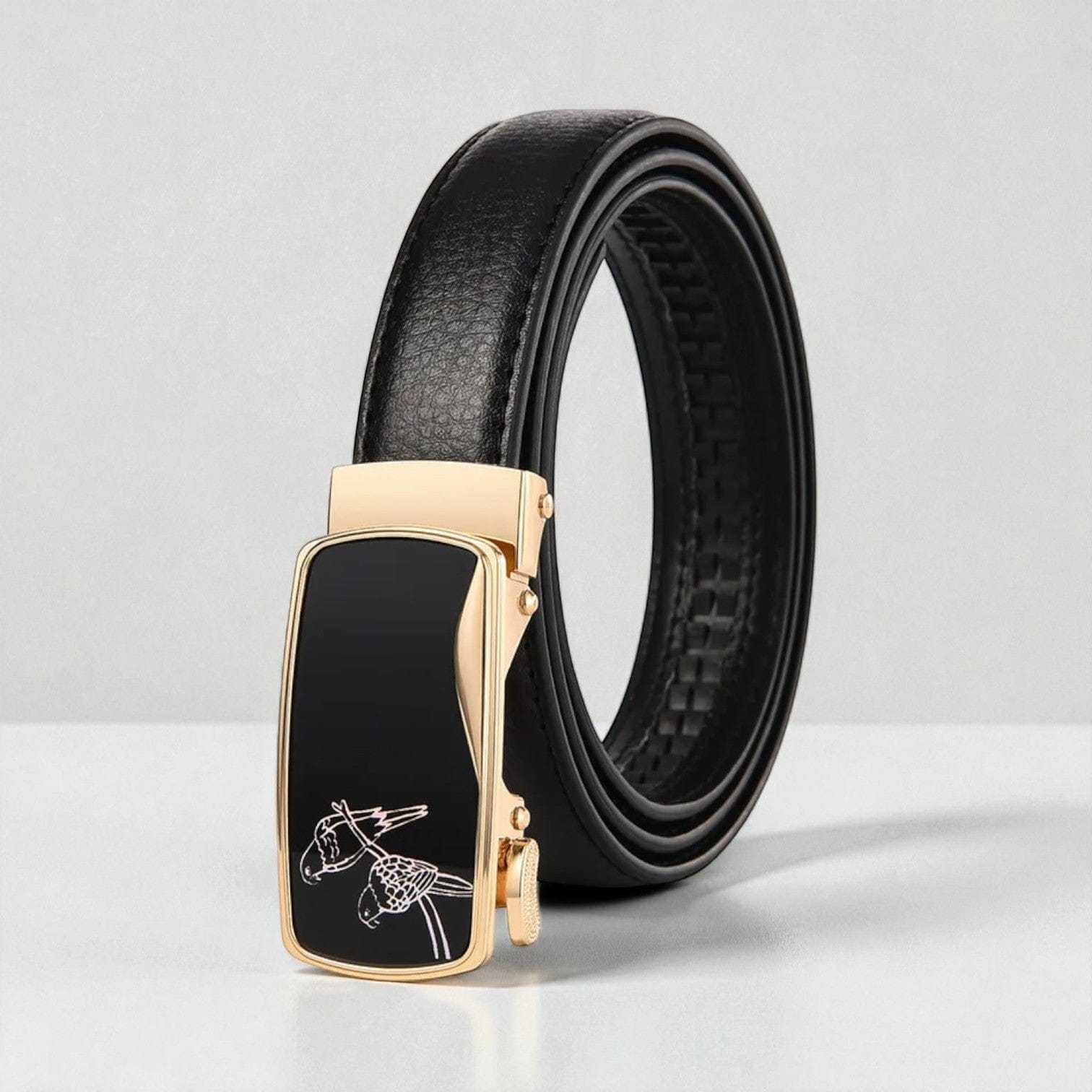 Ceinture pour femme en cuir automatique avec boucle gravée