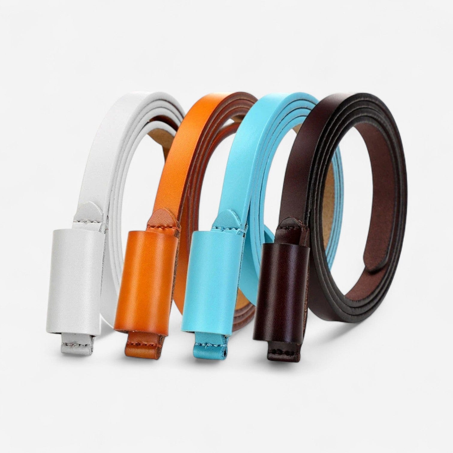 Ceinture fine en cuir femme à nouer pour robe, jupe ou chemise