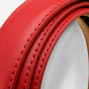 Ceinture pour femme en cuir automatique avec boucle décorative dorée ou argentée