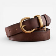 Ceinture en cuir marron pour femme avec boucle vintage