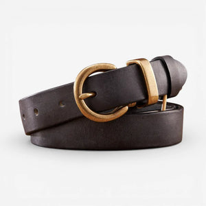 Ceinture en cuir marron pour femme avec boucle vintage