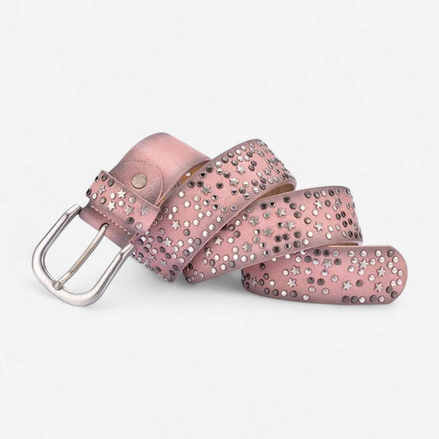 Ceinture pour femme en cuir avec détails métalliques ornée d'étoiles