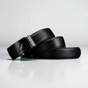 Ceinture automatique en cuir noir pour homme ajustement précis