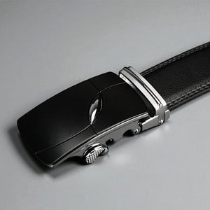 Ceinture automatique en cuir noir pour homme ajustement précis