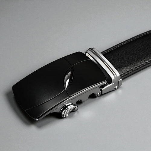 Ceinture automatique en cuir noir pour homme ajustement précis