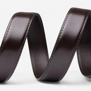 Ceinture pour homme en cuir avec finition lisse et boucle argentée