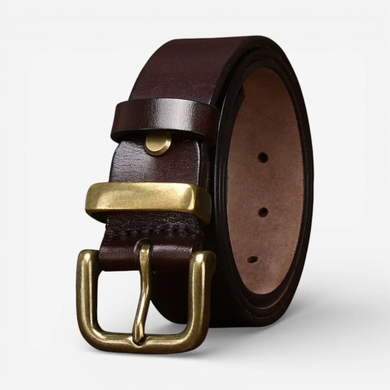 Ceinture pour homme en cuir casual cuir épais finition renforcée