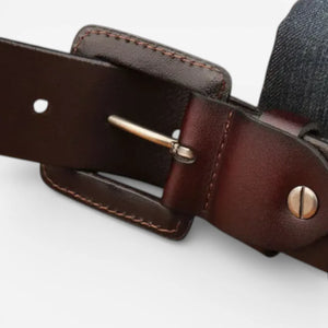 Ceinture pour homme large cuir patiné vintage