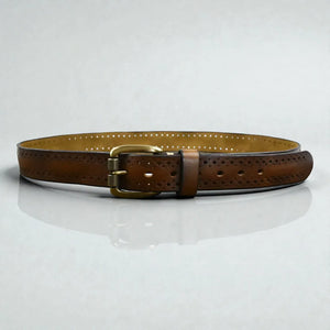 Ceinture pour homme en cuir vintage avec boucle ardillon style brut