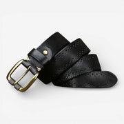 Ceinture pour homme en cuir vintage avec boucle ardillon style brut
