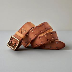 Ceinture cuir pleine fleur homme avec boucle double ardillon