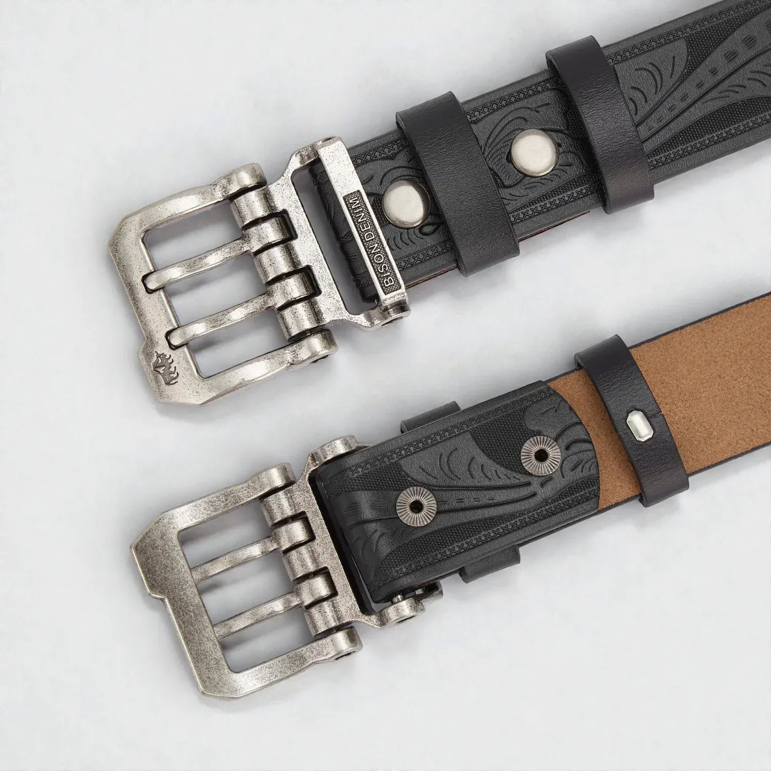 Ceinture cuir vintage homme souple avec embossage