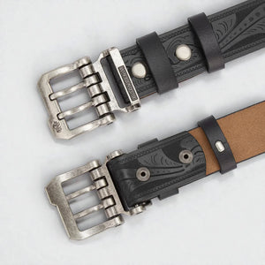 Ceinture cuir vintage homme souple avec embossage