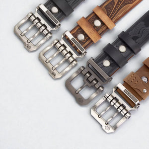 Ceinture cuir vintage homme souple avec embossage