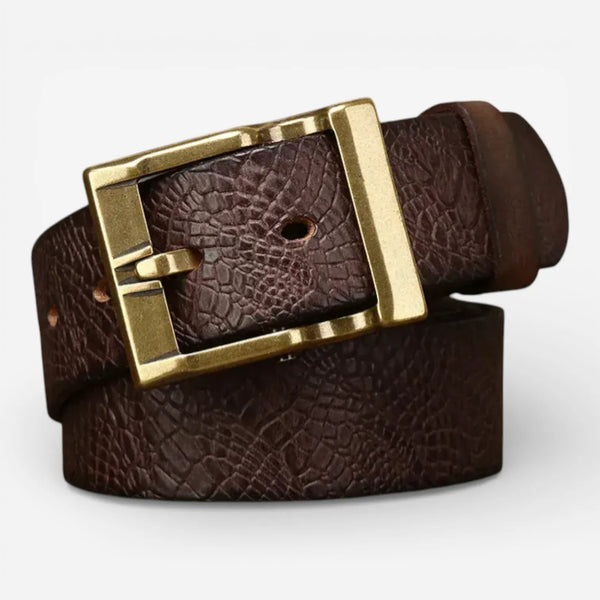 Ceinture pour homme en cuir avec motif animal embossé unique