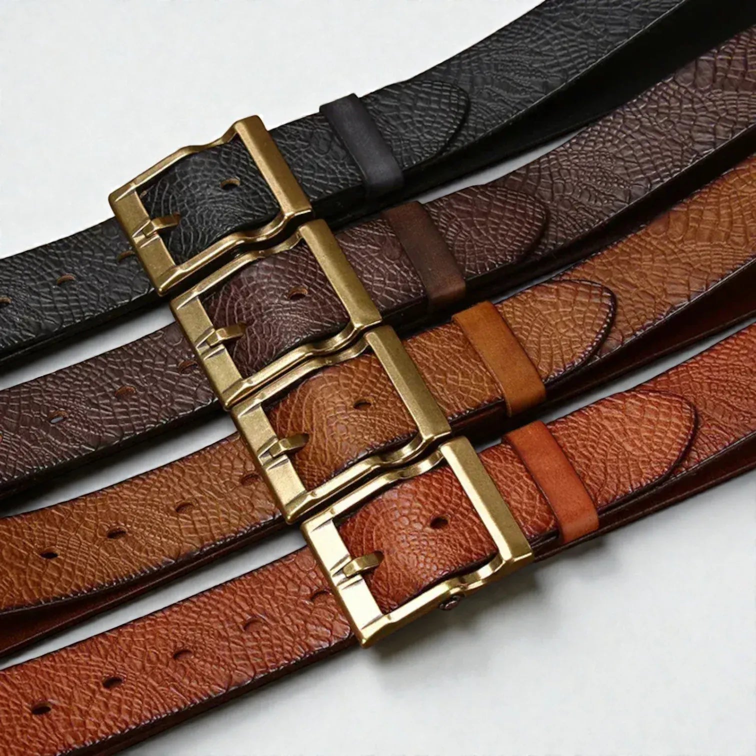 Ceinture pour homme en cuir avec motif animal embossé unique