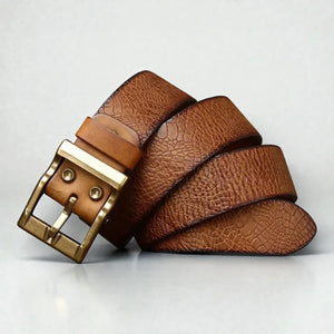 Ceinture pour homme en cuir avec motif animal embossé unique