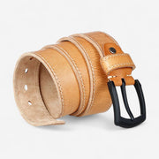 Ceinture pour homme en cuir robuste avec coutures contrastées