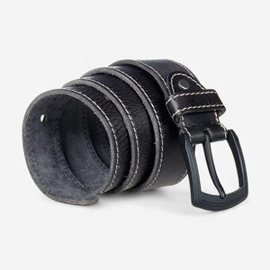 Ceinture pour homme en cuir robuste avec coutures contrastées