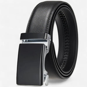 Ceinture pour homme en cuir automatique avec surpiqûres discrètes