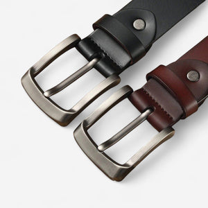 Ceinture en cuir lisse homme avec finition artisanale