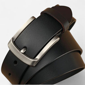 Ceinture en cuir lisse homme avec finition artisanale