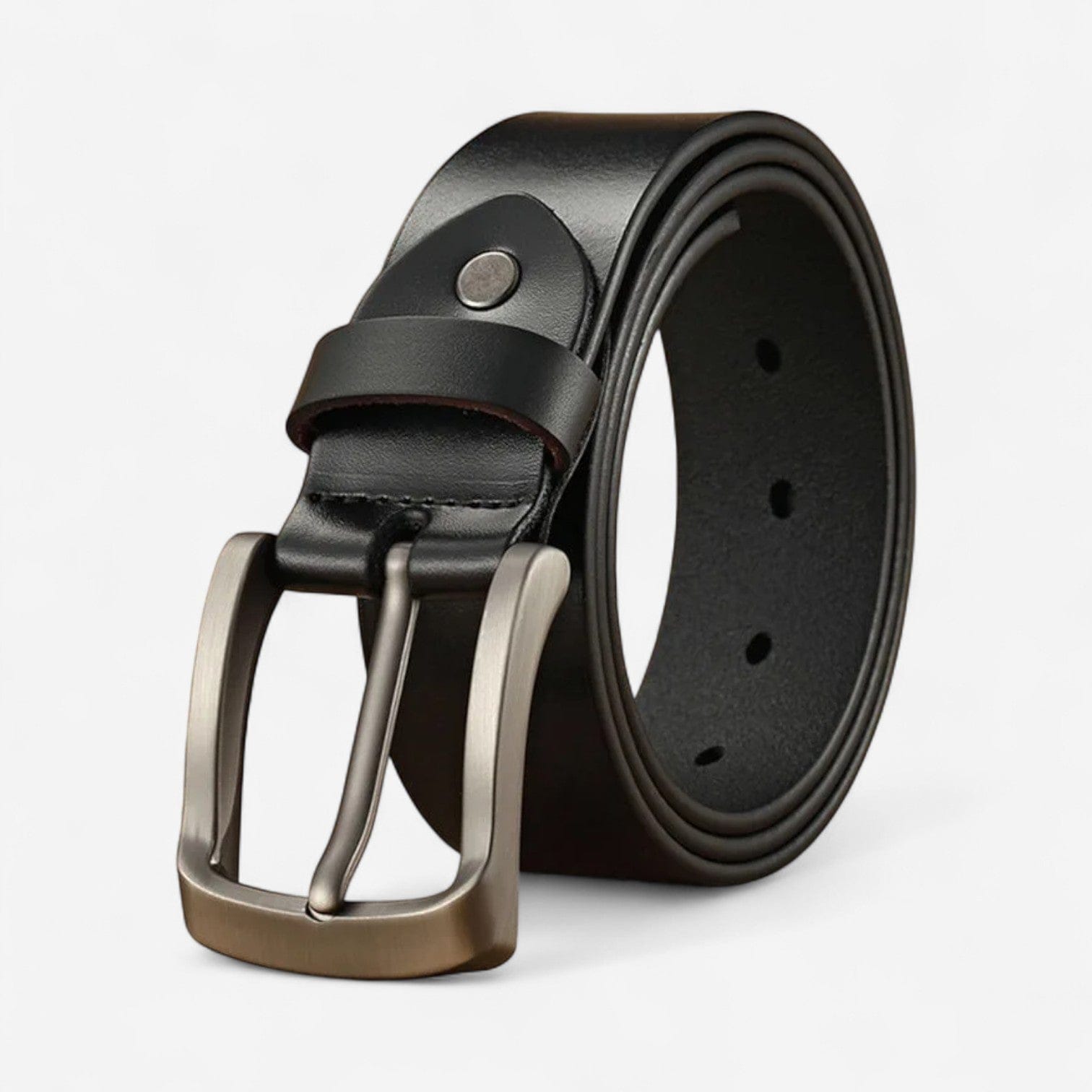 Ceinture en cuir lisse homme avec finition artisanale