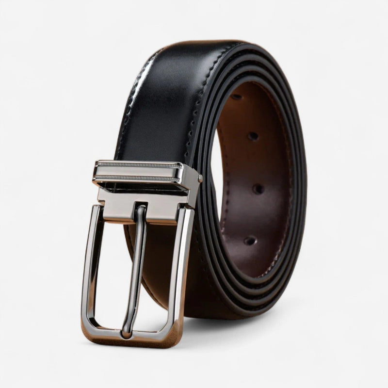 Ceinture pour homme en cuir avec aspect lisse et brillant