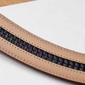 Ceinture pour homme en cuir automatique au design géométrique