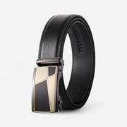 Ceinture pour homme en cuir automatique au design géométrique
