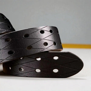 Ceinture pour homme en cuir texturée avec finition brossée élégante