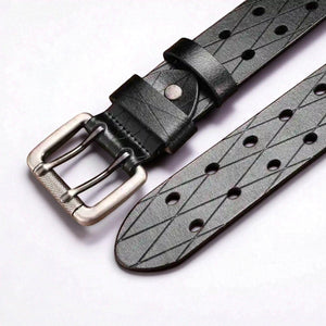 Ceinture pour homme en cuir texturée avec finition brossée élégante
