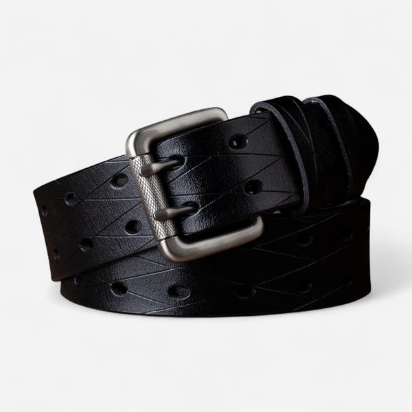 Ceinture pour homme en cuir texturée avec finition brossée élégante