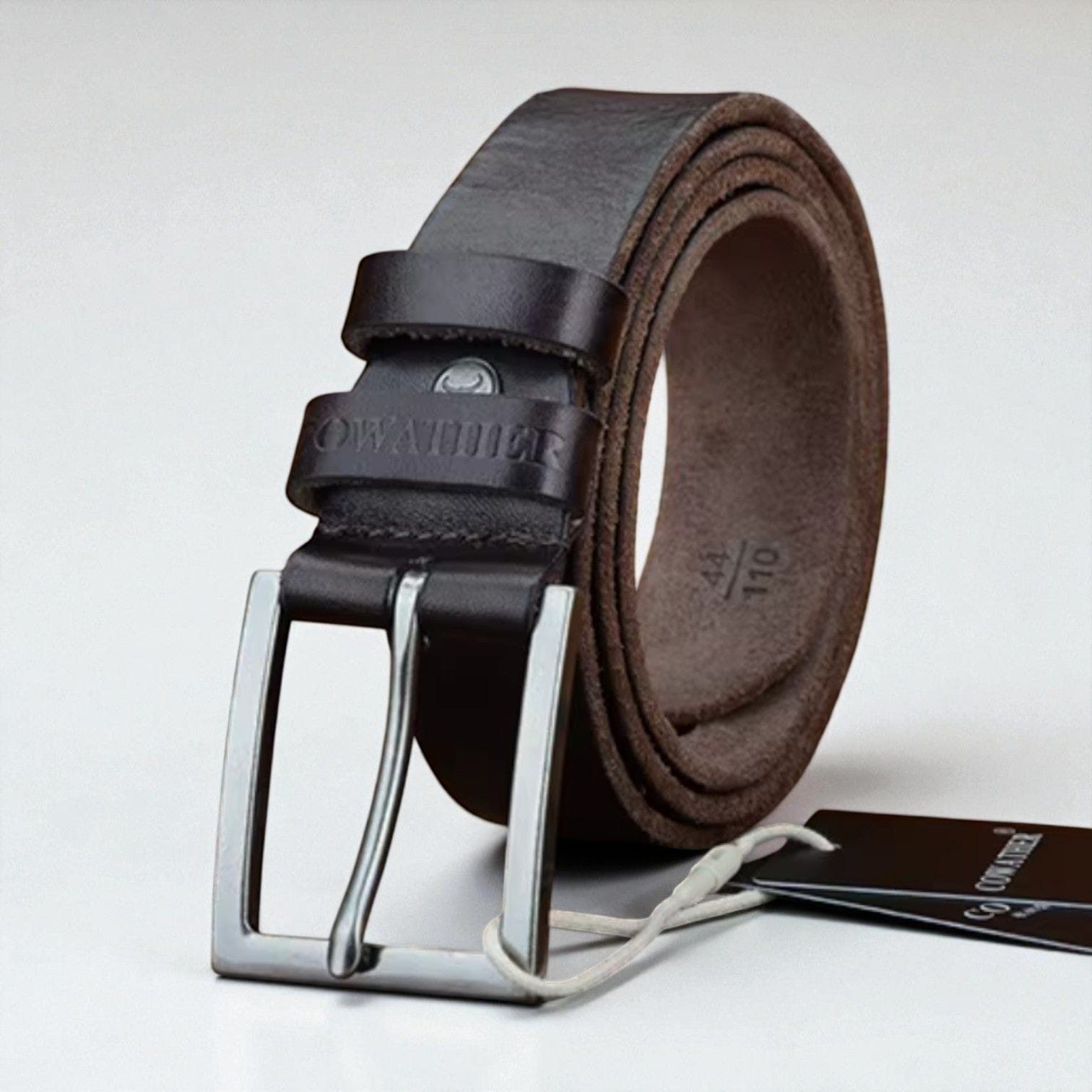 Ceinture pour homme en cuir boucle classique et tannage végétal