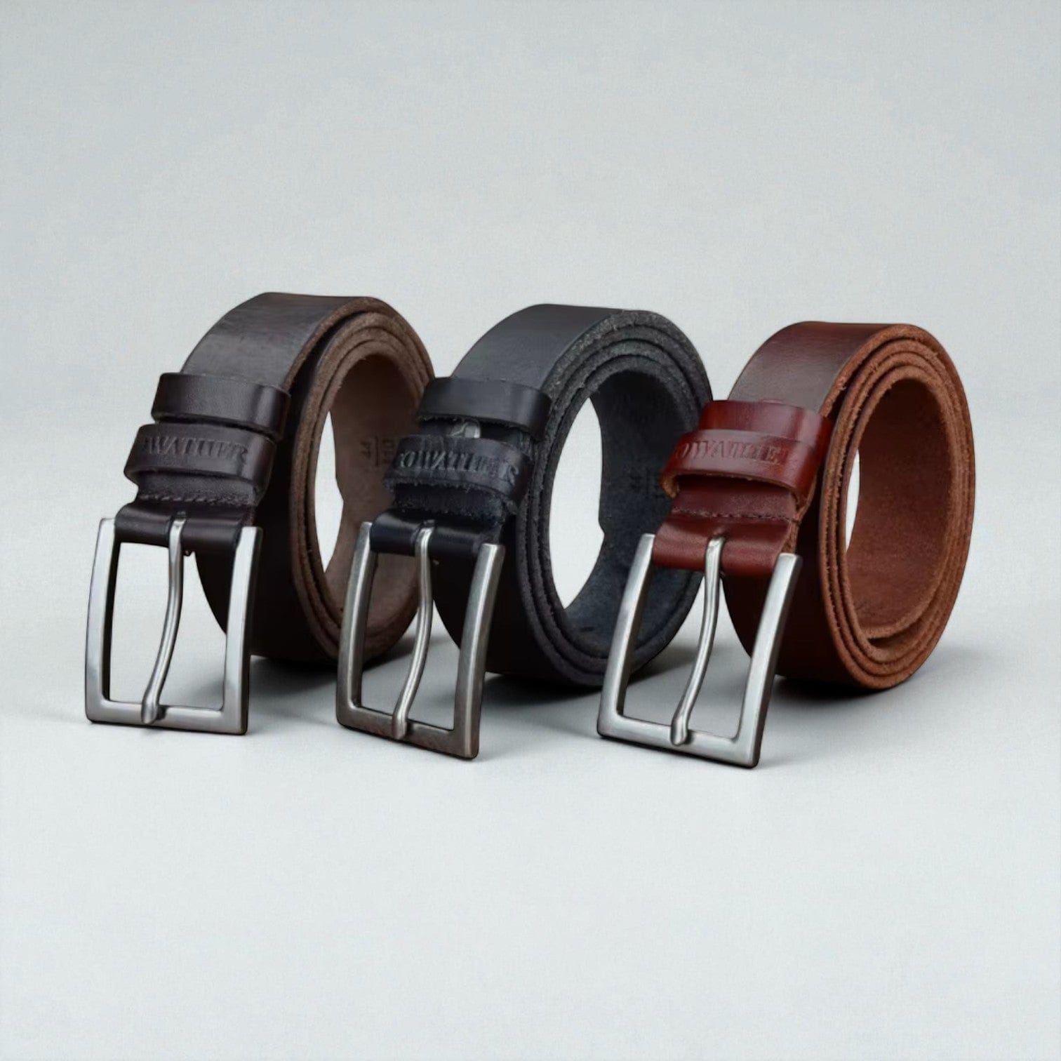 Ceinture pour homme en cuir boucle classique et tannage végétal