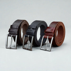 Ceinture pour homme en cuir boucle classique et tannage végétal