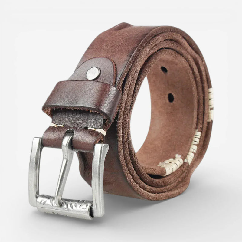 Ceinture en cuir pleine fleur homme patine naturelle et robuste