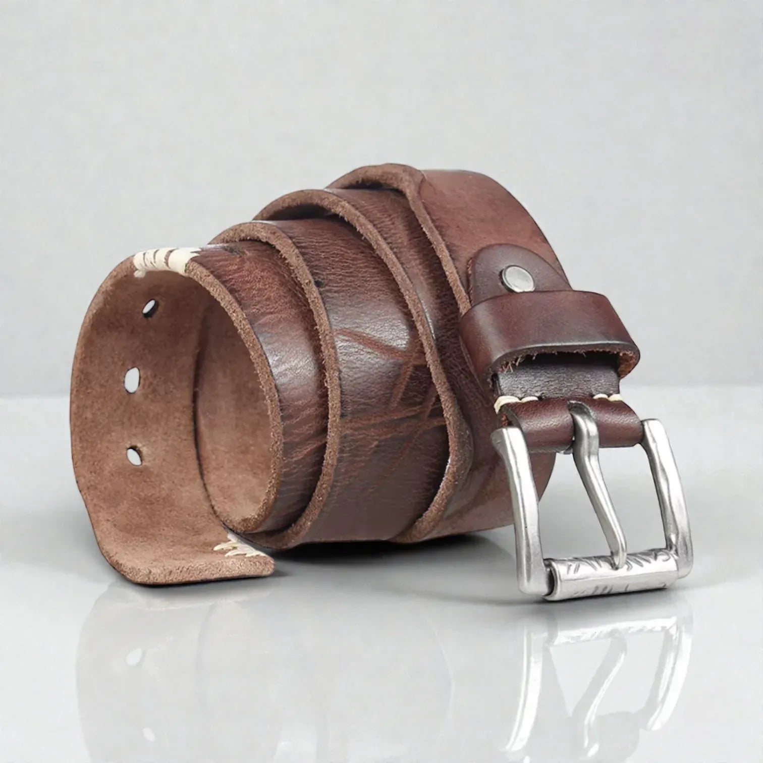 Ceinture en cuir pleine fleur homme patine naturelle et robuste