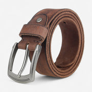 Ceinture en cuir pleine fleur homme avec boucle brossée