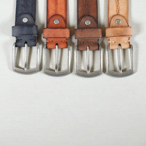 Ceinture en cuir pleine fleur homme avec boucle brossée