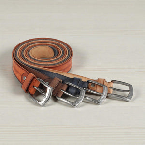 Ceinture en cuir pleine fleur homme avec boucle brossée