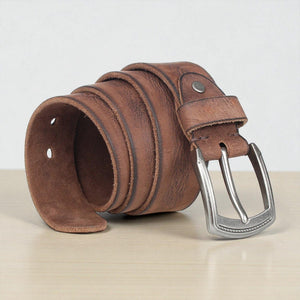 Ceinture en cuir pleine fleur homme avec boucle brossée
