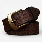 Ceinture pour homme en cuir texturé avec effet vieilli
