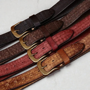 Ceinture pour homme en cuir texturé avec effet vieilli