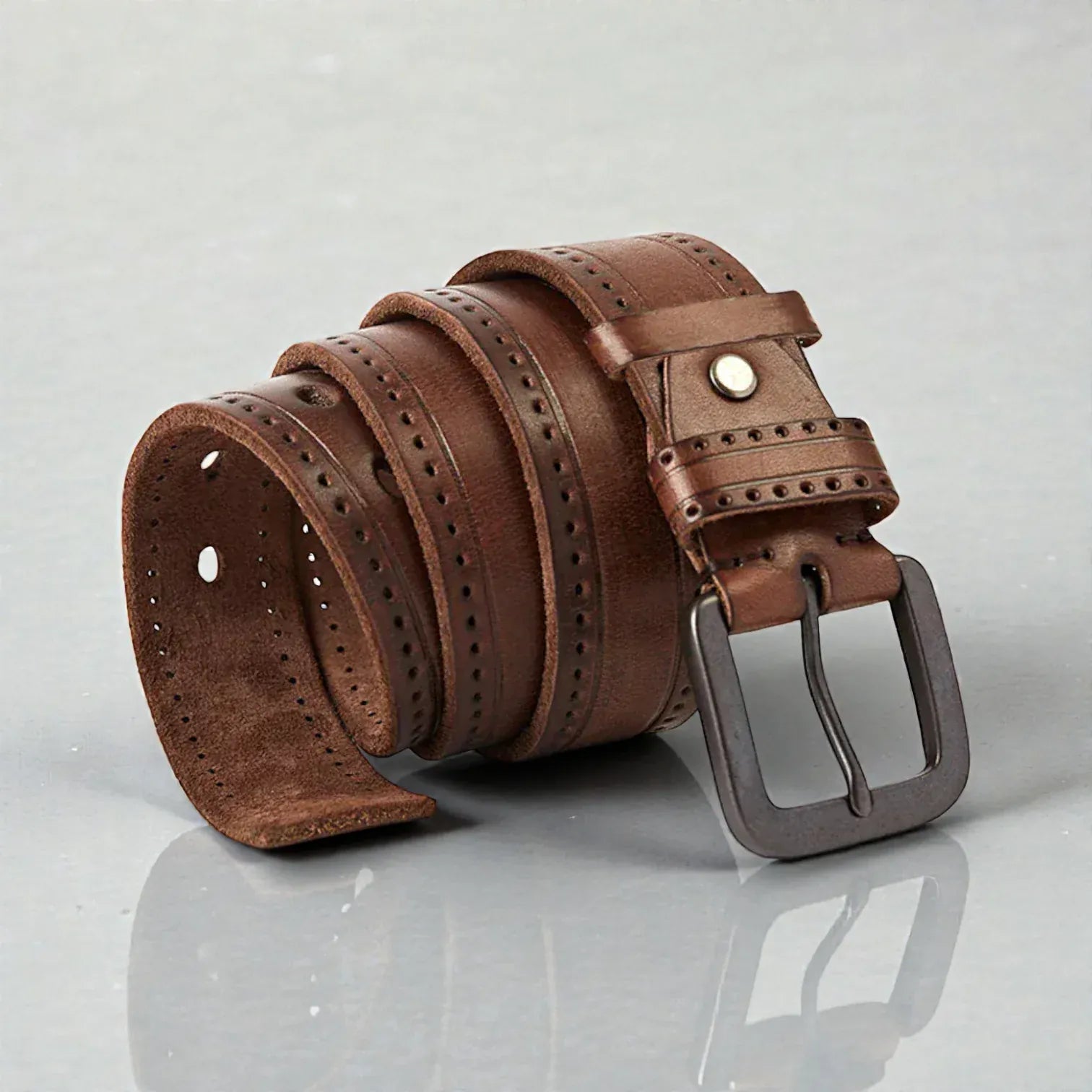 Ceinture pour homme en cuir style casual avec texture