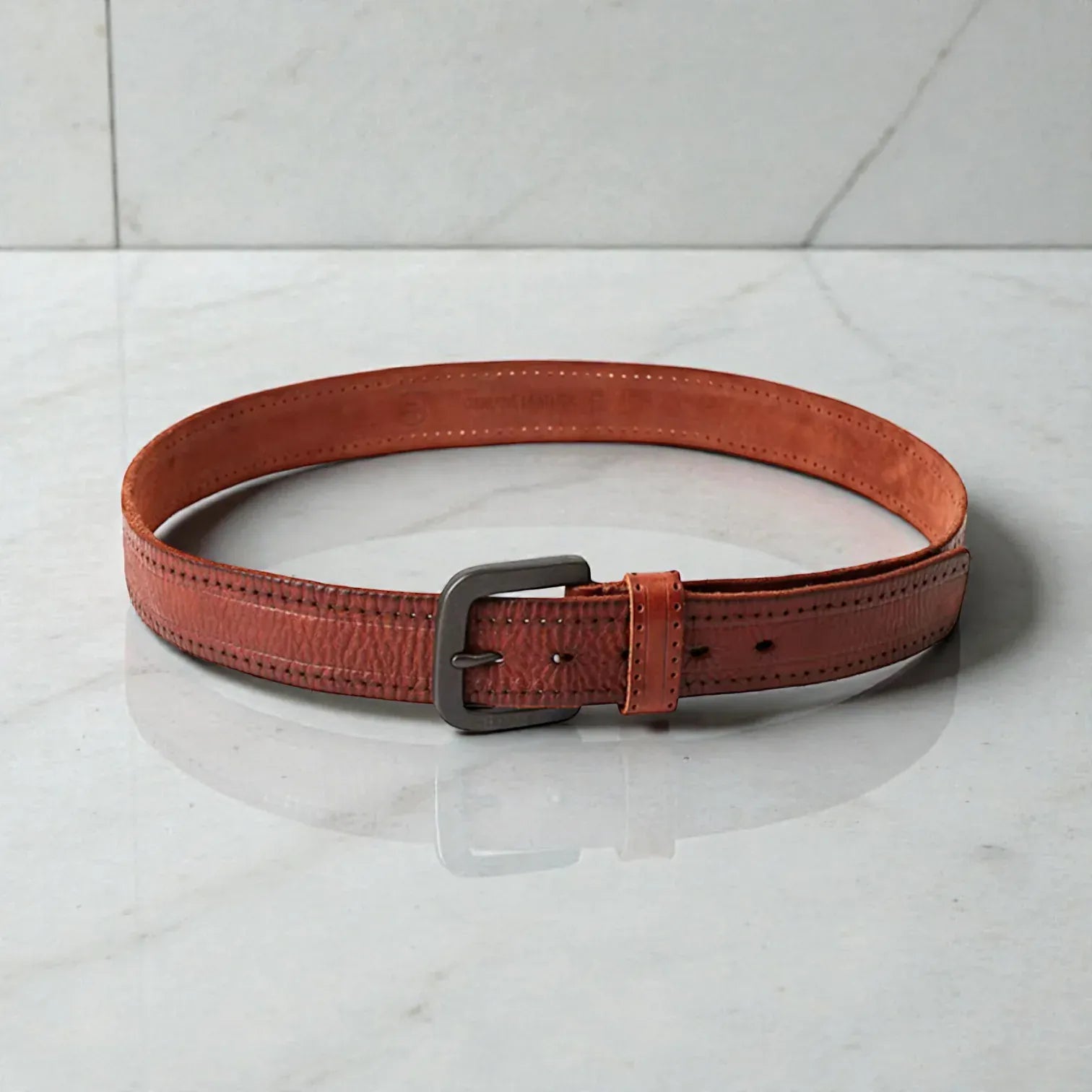 Ceinture pour homme en cuir style casual avec texture
