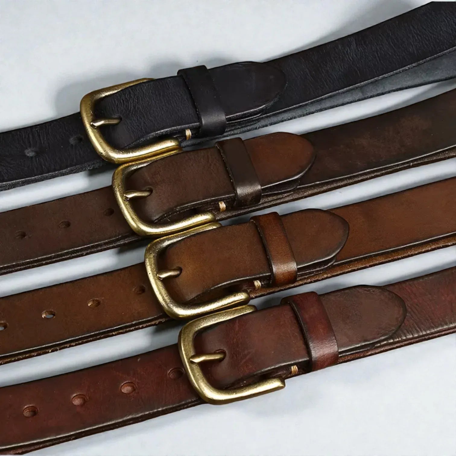 Ceinture pour homme en cuir authentique au style rétro
